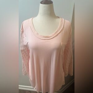 POL Soft Pink Long Sleeve Top